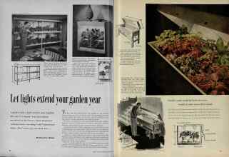 Better Homes & Gardens October 1954 Magazine Article: Let lights extend your garden year
