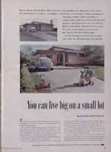 Better Homes & Gardens January 1955 Magazine Article: You can live big on a small lot