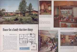Better Homes & Gardens January 1955 Magazine Article: House for a family that does things