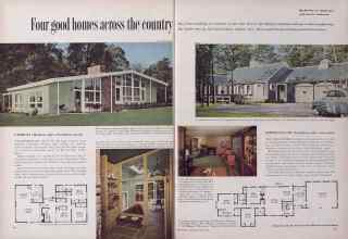 Better Homes & Gardens January 1955 Magazine Article: Four good homes across the country