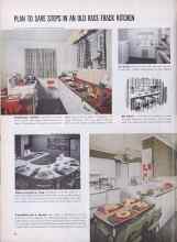 Better Homes & Gardens February 1955 Magazine Article: PLAN TO SAVE STEPS IN AN OLD RACE-TRACK KITCHEN