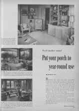 Better Homes & Gardens February 1955 Magazine Article: Put your porch to year-round use