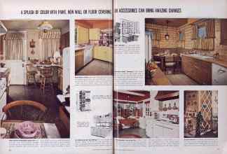 Better Homes & Gardens February 1955 Magazine Article: A SPLASH OF COLOR WITH PAINT, NEW WALL OR FLOOR COVERING OR ACCESSORIES CAN BRING AMAZING CHANGES