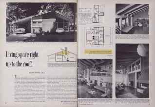Better Homes & Gardens February 1955 Magazine Article: Living space right up to the roof!