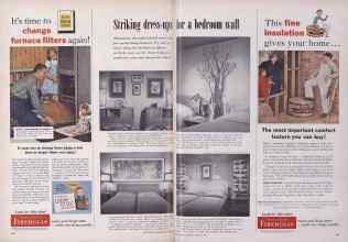 Better Homes & Gardens February 1955 Magazine Article: Striking dress-ups for a bedroom wall