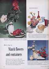 Better Homes & Gardens March 1955 Magazine Article: Here's how to Match flowers and containers
