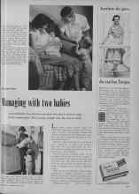 Better Homes & Gardens March 1955 Magazine Article: Managing with two babies