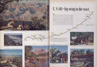 Better Homes & Gardens March 1955 Magazine Article: U. S. 66--big swing to the coast
