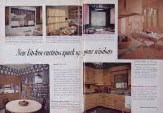 Better Homes & Gardens March 1955 Magazine Article: New kitchen curtains spark up your windows
