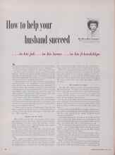 Better Homes & Gardens April 1955 Magazine Article: How to help your husband succeed