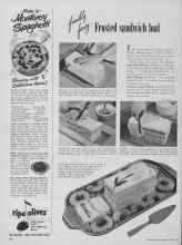 Better Homes & Gardens April 1955 Magazine Article: Frosted sandwich loaf
