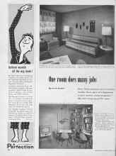Better Homes & Gardens April 1955 Magazine Article: One room does many jobs