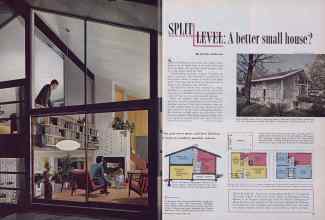 Better Homes & Gardens April 1955 Magazine Article: SPLIT LEVEL: A better small house?