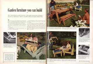 Better Homes & Gardens May 1955 Magazine Article: Garden furniture you can build
