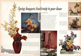 Better Homes & Gardens May 1955 Magazine Article: Spring bouquets lend beauty to your home