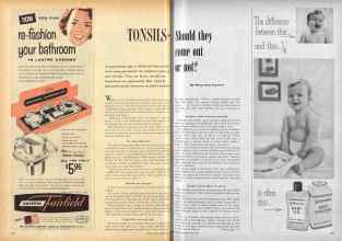 Better Homes & Gardens May 1955 Magazine Article: TONSILS Should they come out or not?