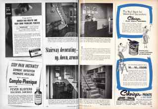 Better Homes & Gardens May 1955 Magazine Article: Stairway decorating--up, down, around