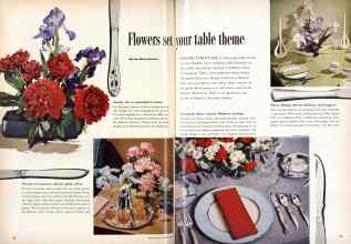 Better Homes & Gardens June 1955 Magazine Article: Flowers set your table theme