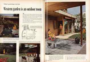 Better Homes & Gardens July 1955 Magazine Article: Western garden is an outdoor room