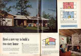 Better Homes & Gardens July 1955 Magazine Article: Here's a new way to build a two-story house