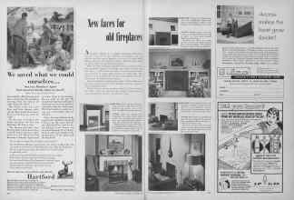 Better Homes & Gardens September 1955 Magazine Article: New faces for old fireplaces