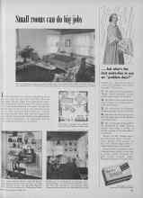 Better Homes & Gardens October 1955 Magazine Article: Small rooms ran do big jobs