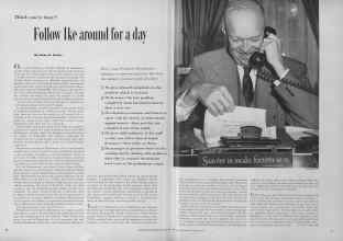 Better Homes & Gardens October 1955 Magazine Article: Follow Ike around for a day