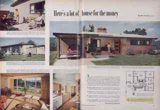 Better Homes & Gardens October 1955 Magazine Article: Here's a lot of house for the money