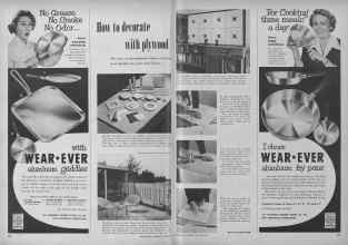 Better Homes & Gardens October 1955 Magazine Article: How to decorate with plywood