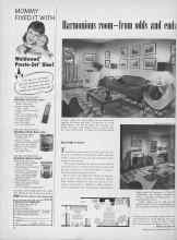 Better Homes & Gardens November 1955 Magazine Article: Harmonious room--from odds and ends