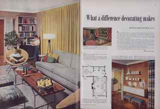 Better Homes & Gardens November 1955 Magazine Article: What a difference decorating makes