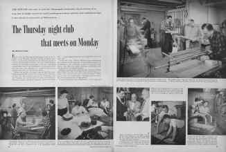 Better Homes & Gardens December 1955 Magazine Article: The Thursday night club that meets on Monday