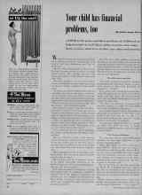Better Homes & Gardens January 1956 Magazine Article: Your child has financial problems, too