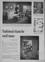 Better Homes & Gardens February 1956 Magazine Article: Traditional charm for small rooms