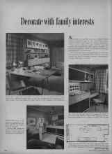 Better Homes & Gardens March 1956 Magazine Article: Decorate with family interests
