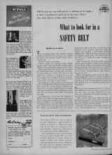 Better Homes & Gardens March 1956 Magazine Article: What to look for in a SAFETY BELT