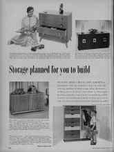 Better Homes & Gardens March 1956 Magazine Article: Storage planned for yon to build