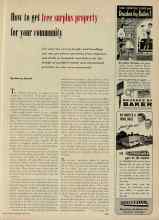 Better Homes & Gardens April 1956 Magazine Article: How to get free surplus property for your community