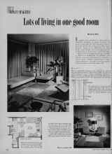 Better Homes & Gardens April 1956 Magazine Article: Lots of living in one good room