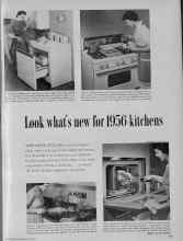 Better Homes & Gardens May 1956 Magazine Article: Look what's new for 1956 kitchens