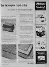 Better Homes & Gardens May 1956 Magazine Article: How to recognize carpet quality