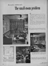 Better Homes & Gardens May 1956 Magazine Article: Decorative solutions for The small-room problem