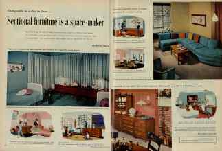 Better Homes & Gardens June 1956 Magazine Article: Sectional furniture is a space-maker