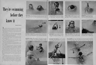 Better Homes & Gardens June 1956 Magazine Article: They're swimming before they know it