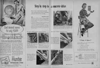 Better Homes & Gardens June 1956 Magazine Article: Step by step to a concrete drive