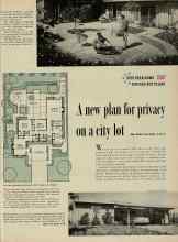 Better Homes & Gardens July 1956 Magazine Article: A new plan for privacy on a city lot