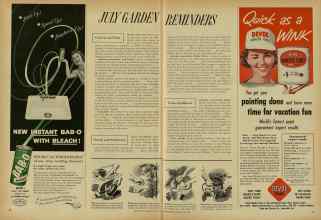 Better Homes & Gardens July 1956 Magazine Article: JULY GARDEN REMINDERS