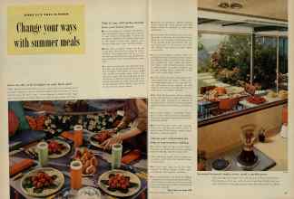 Better Homes & Gardens July 1956 Magazine Article: Change your ways with summer meals