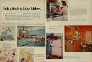 Better Homes & Gardens August 1956 Magazine Article: Exciting trends in today's kitchens