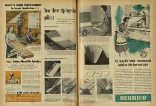 Better Homes & Gardens August 1956 Magazine Article: Sew these zip-together pillows